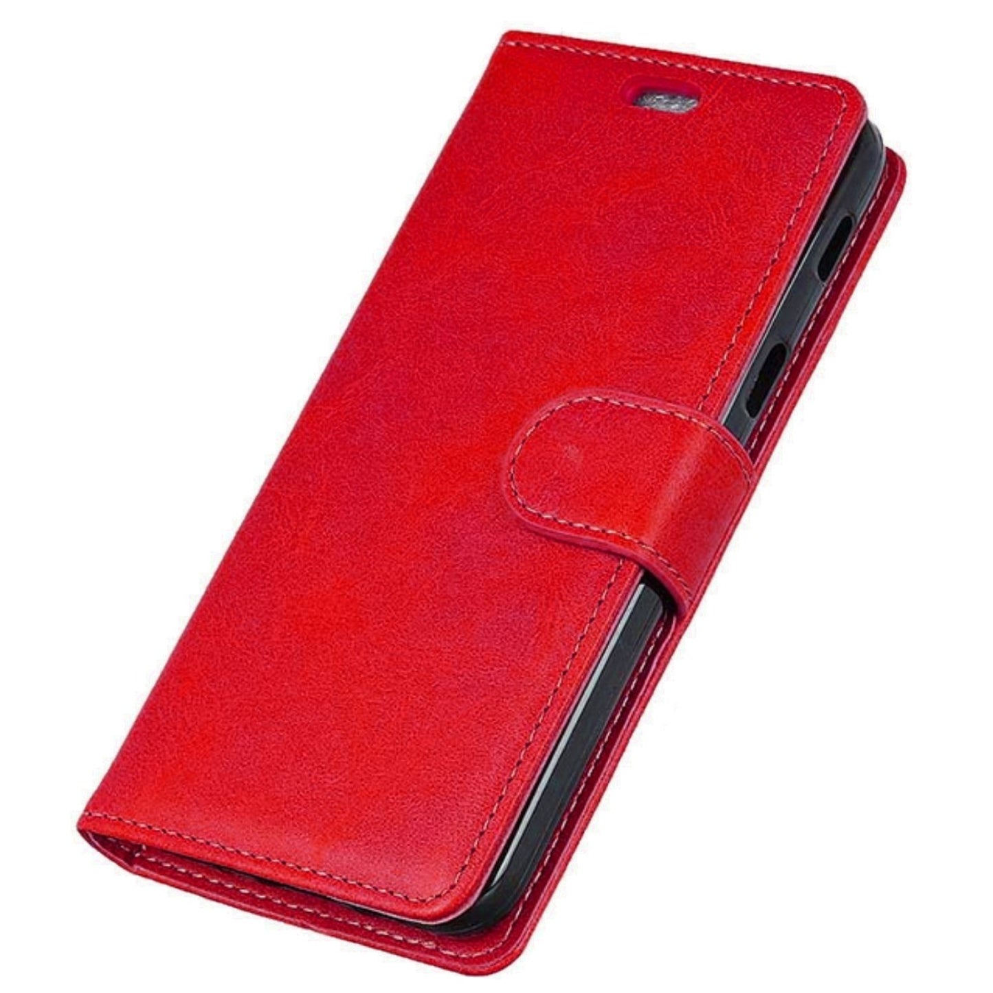 BOOK HÜLLE ROT für Samsung Galaxy A52 A52S 5G Handyhülle Handytasche Flip Case Klapphülle Cover Silikon Schutzhülle Magnet Kartenfach