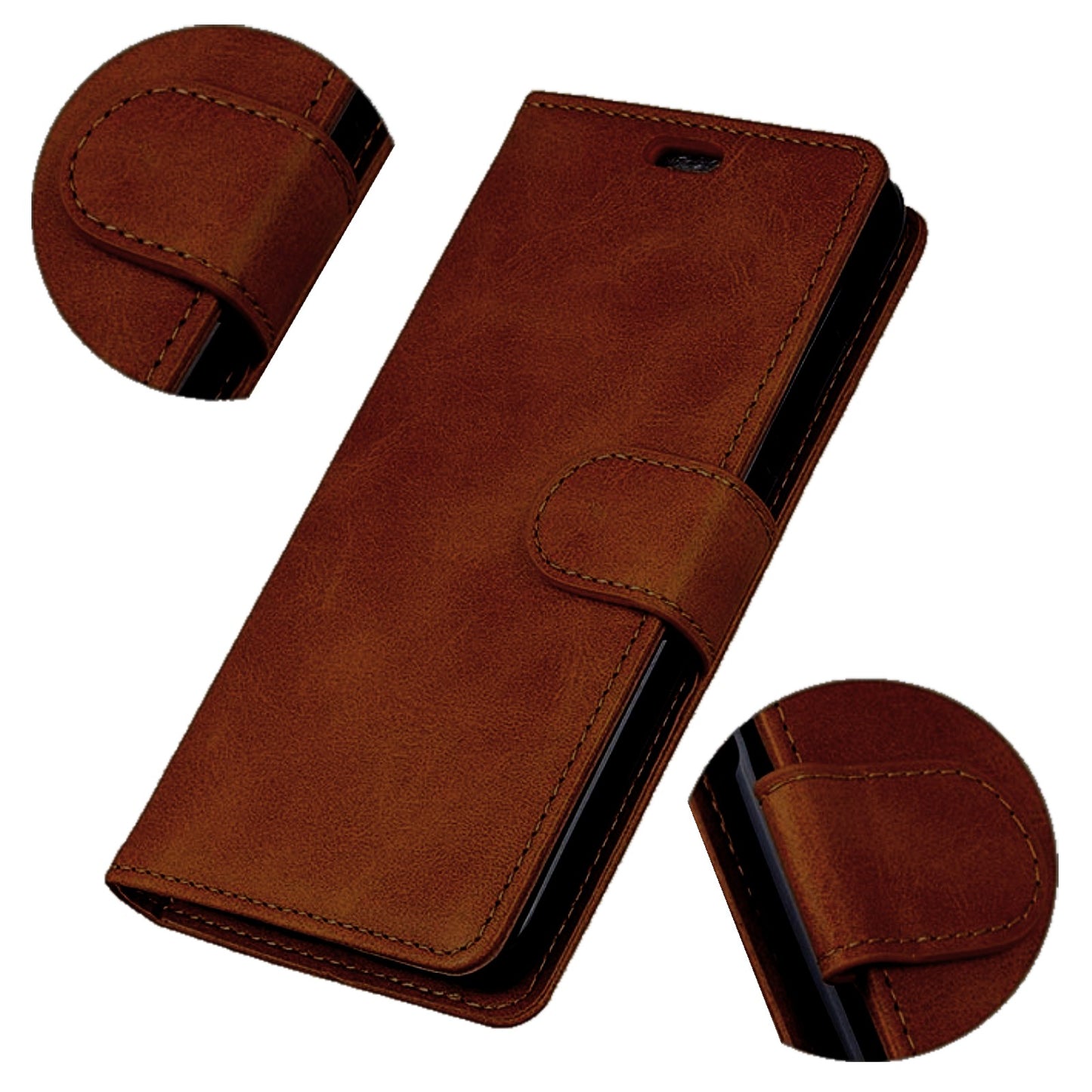 BOOK HÜLLE COFFEE für Samsung Galaxy A23 5G Handyhülle Handytasche Flip Case Klapphülle Cover Silikon Schutzhülle Magnet Kartenfach