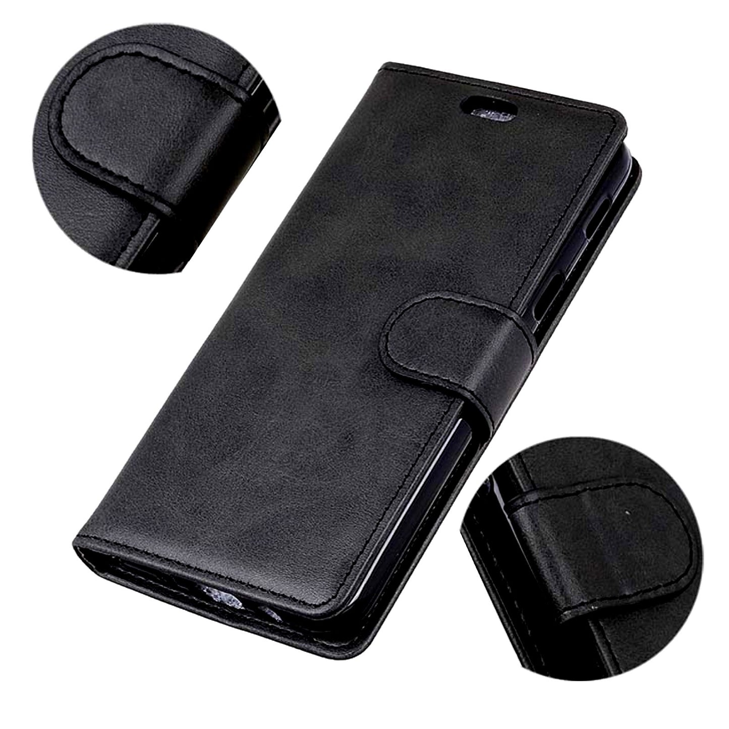 BOOK HÜLLE SCHWARZ für Samsung Galaxy S23 Ultra 5G Handyhülle Handytasche Flip Case Klapphülle Cover Silikon Schutzhülle Magnet Kartenfach