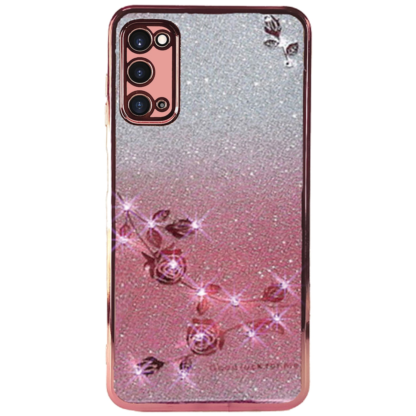 Hülle für Samsung Galaxy S20 5G mit Glitzer, Strass, Rose Pink